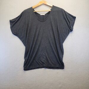 Fresh Laundry Grey Batwing Scoop Neck T-Shirt Small Made in USA Modal Blend Tee